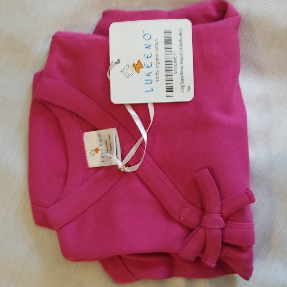 ORGANIC COTTON BABY BODY SUIT SZE 3-6 M  IN BERRY - Picture 8 of 9